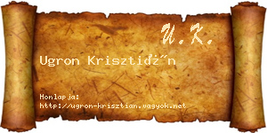 Ugron Krisztián névjegykártya